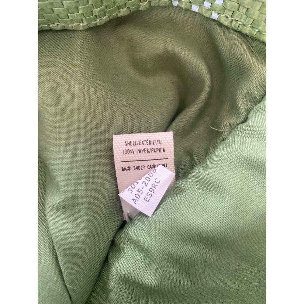 Green Plaid Old Navy Tote Bag With Inner Pocket & 11” Handles 100% Paper W/Lined - Picture 4 of 5